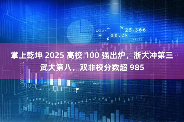 掌上乾坤 2025 高校 100 强出炉，浙大冲第三武大第八，双非校分数超 985